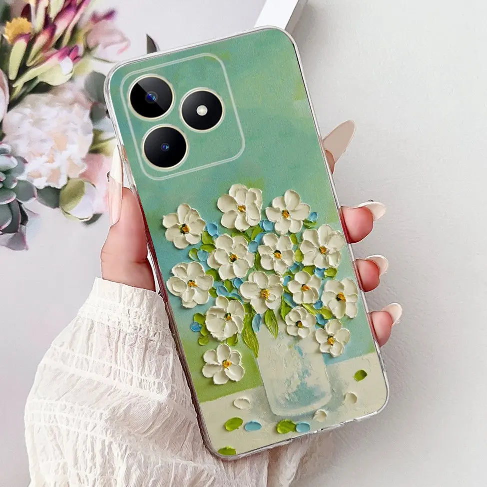 Clear Cute Cat & Butterfly Design Phone Case with Flower Accents - Stylish Protective Back Cover