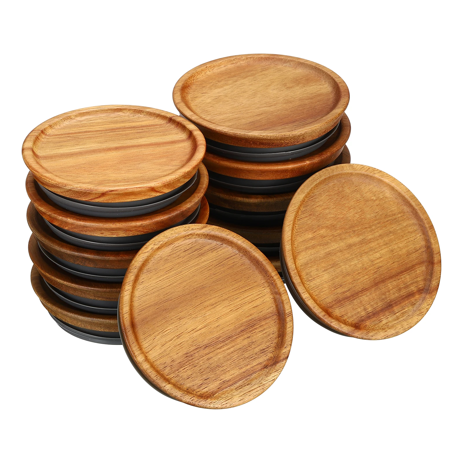 Wide Mouth Mason Jar Lids Wooden Storage Canning Jar Lids Ball Jars Wooden with Airtight Silicone Seal Ball