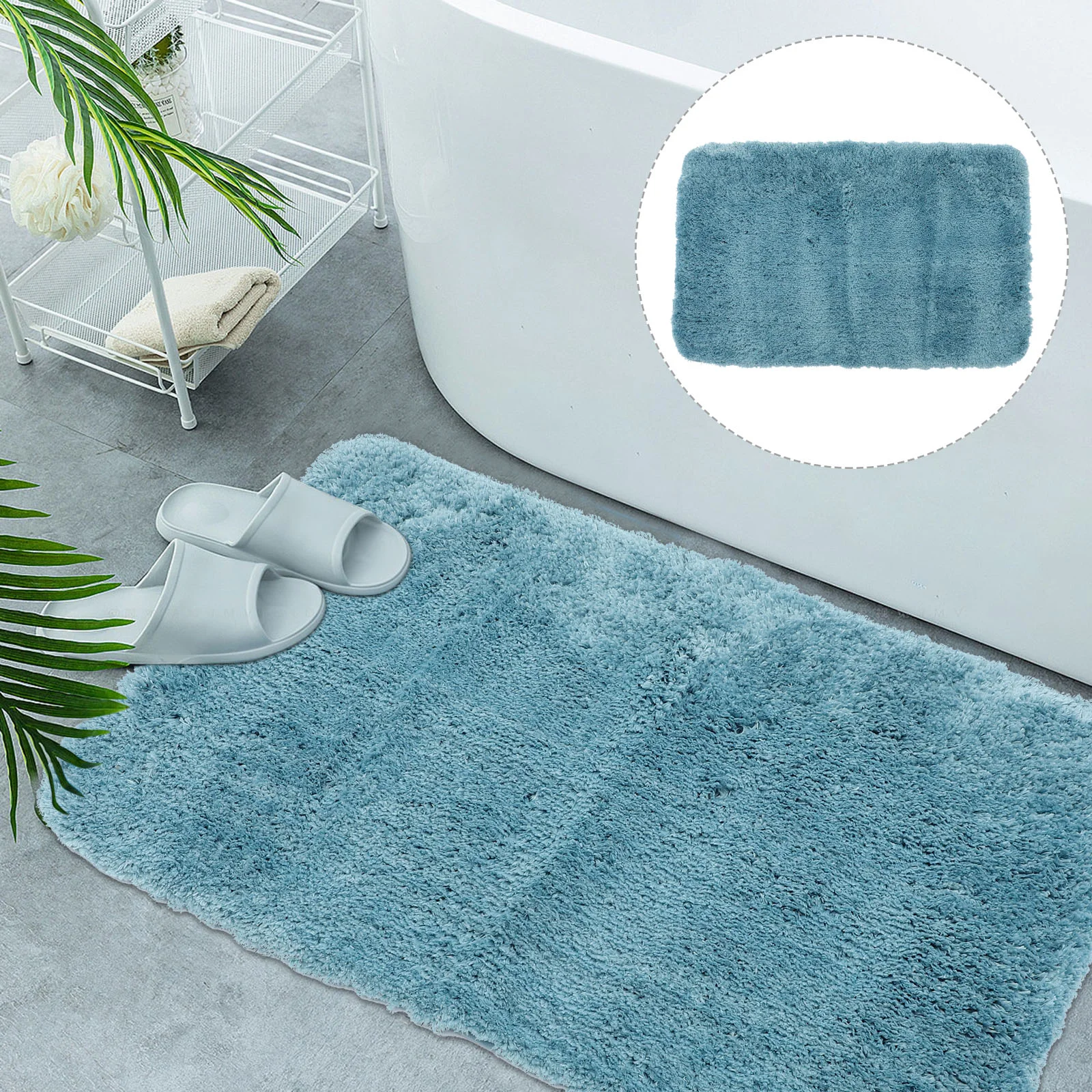 

Nonslip Bath Mat Bathroom Floor Rug Decorative Shower Carpet Water Absorbent Plush Floor Mat