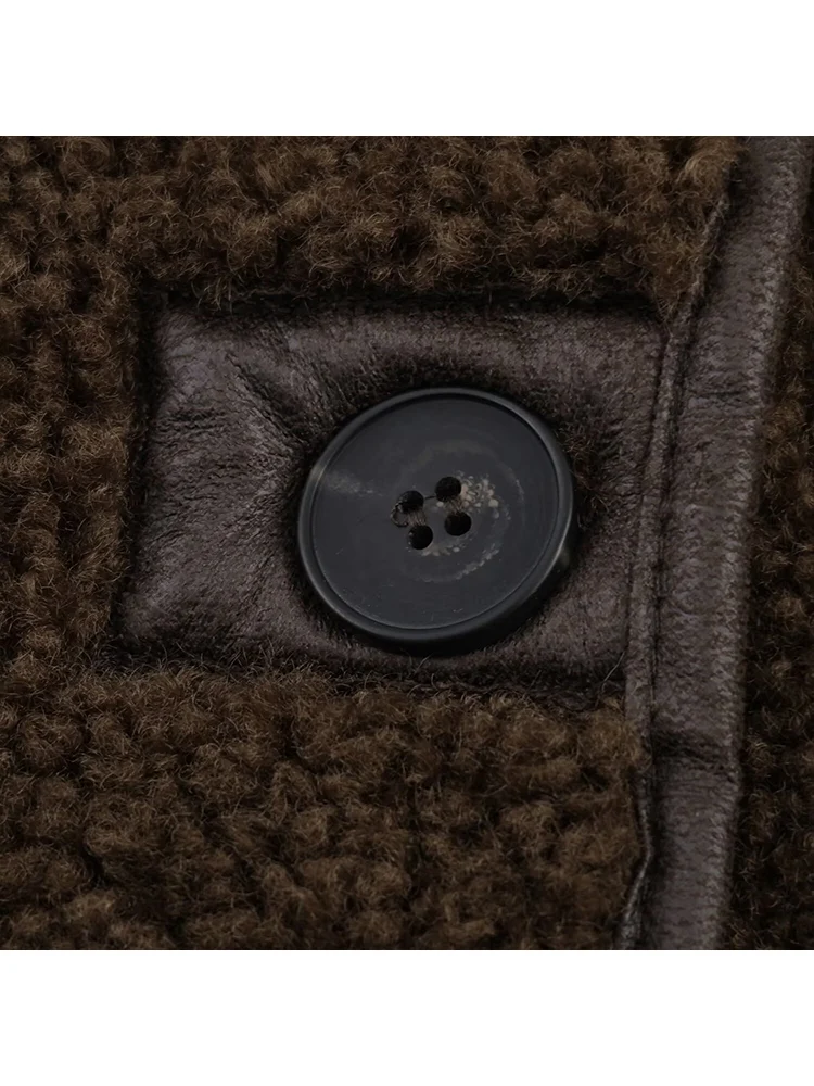 Fashion Double Sided Jacket For Women Lapel  Single Breasted Long Sleeve Pocket Short Coats Winter New Lady Warm Outerwear