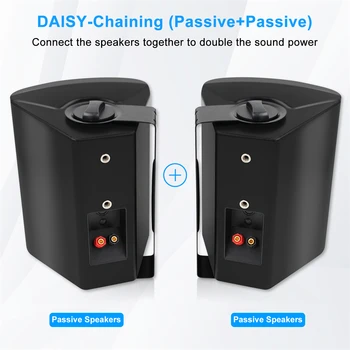 Herdio 2PCS 6.5'' 400W Outdoor Passive Speakers Wired Waterproof With Powerful Bass Wall Mount Speakers For Indoor Patio Covered 2