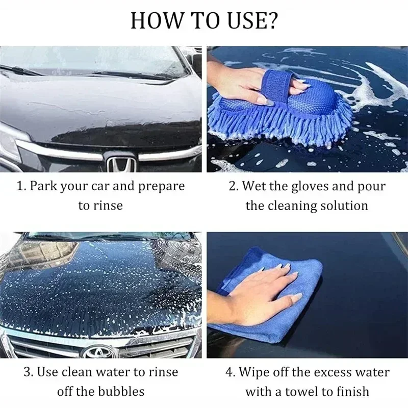 Car Wash Microfiber Chenille Car Wash Sponge Care Washing Brush Pad Washing Towel Auto Gloves Styling Accessories Gadget