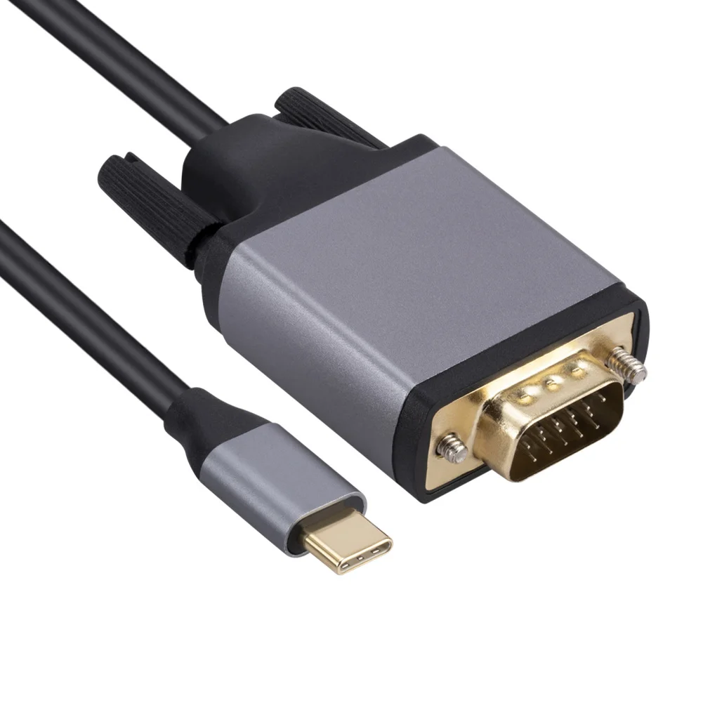 USB-C To VGA Cable Type C To VGA Converter Adapter Cable for Projection Screen Playback Laptop, hdmi to vga adapter cable