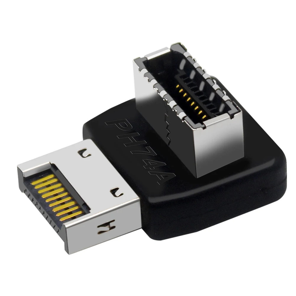 YiKaiEn USB 3.1 Type-E 90度アダプター PCマザーボードメインボード用 (モデルA) : CERRXIAN 90度 USB Type Eアダプター 下向きUSB