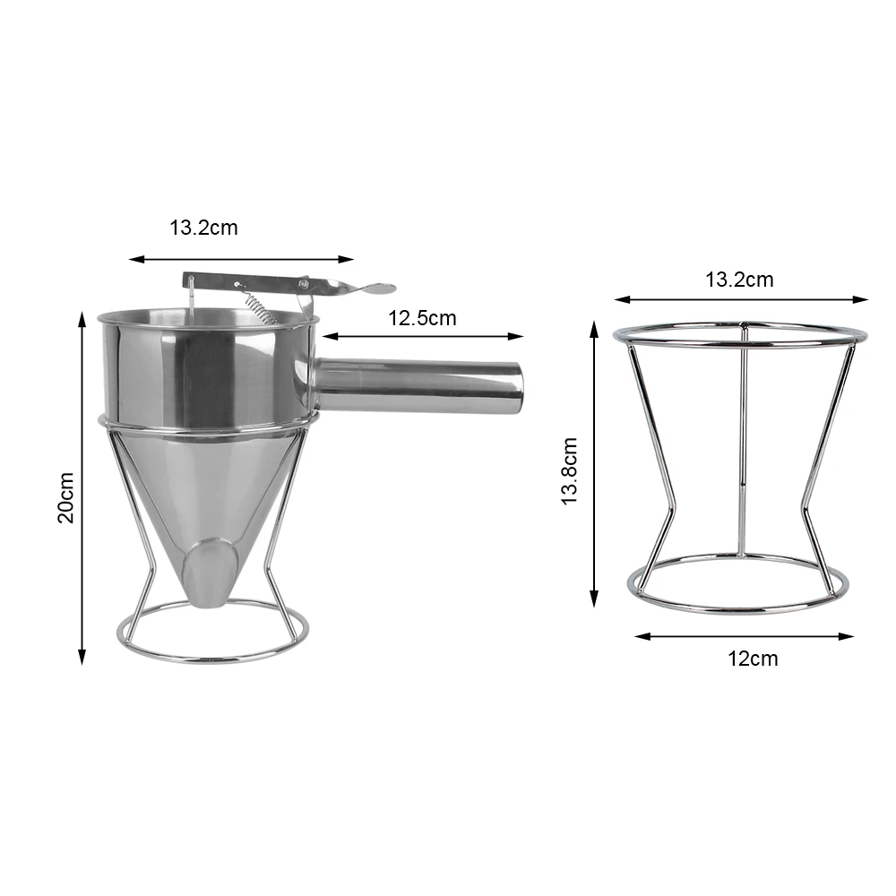 Baking Tools Cupcake Pancake Batter Maker Funnel Dispenser with Rack Stainless Steel Octopus Ball Tools Kitchen Accessories