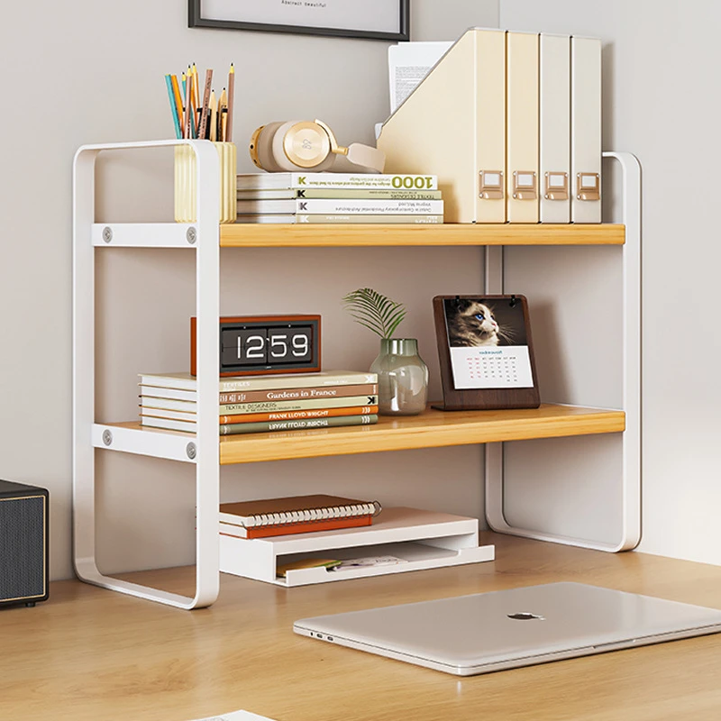 Simple White Desk Bookshelf Top Student Dormitory Shelfwood Household