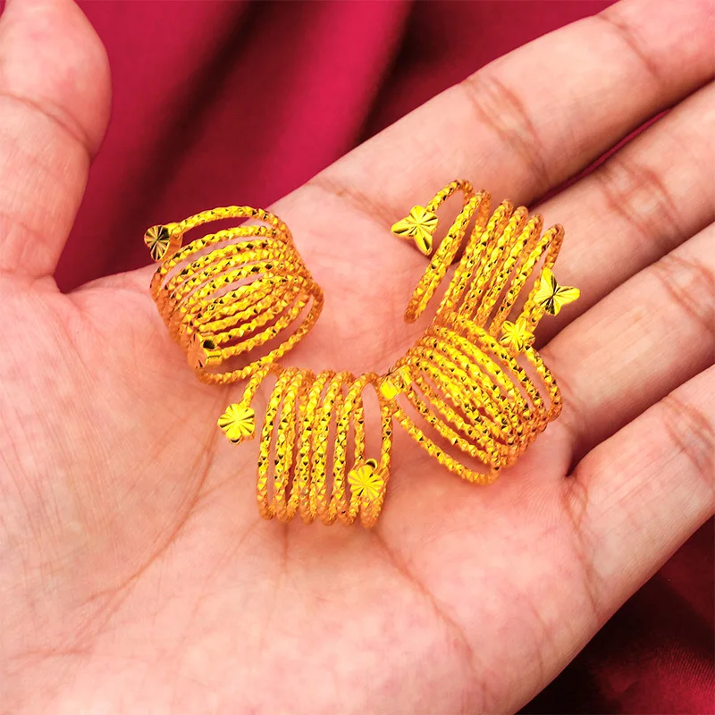 스테인레스 스틸 골드 컬러 멀티 서클 여성을위한 와이드 손가락 반지 크기 조절 Anillos 트렌디 쥬얼리 액세서리 선물