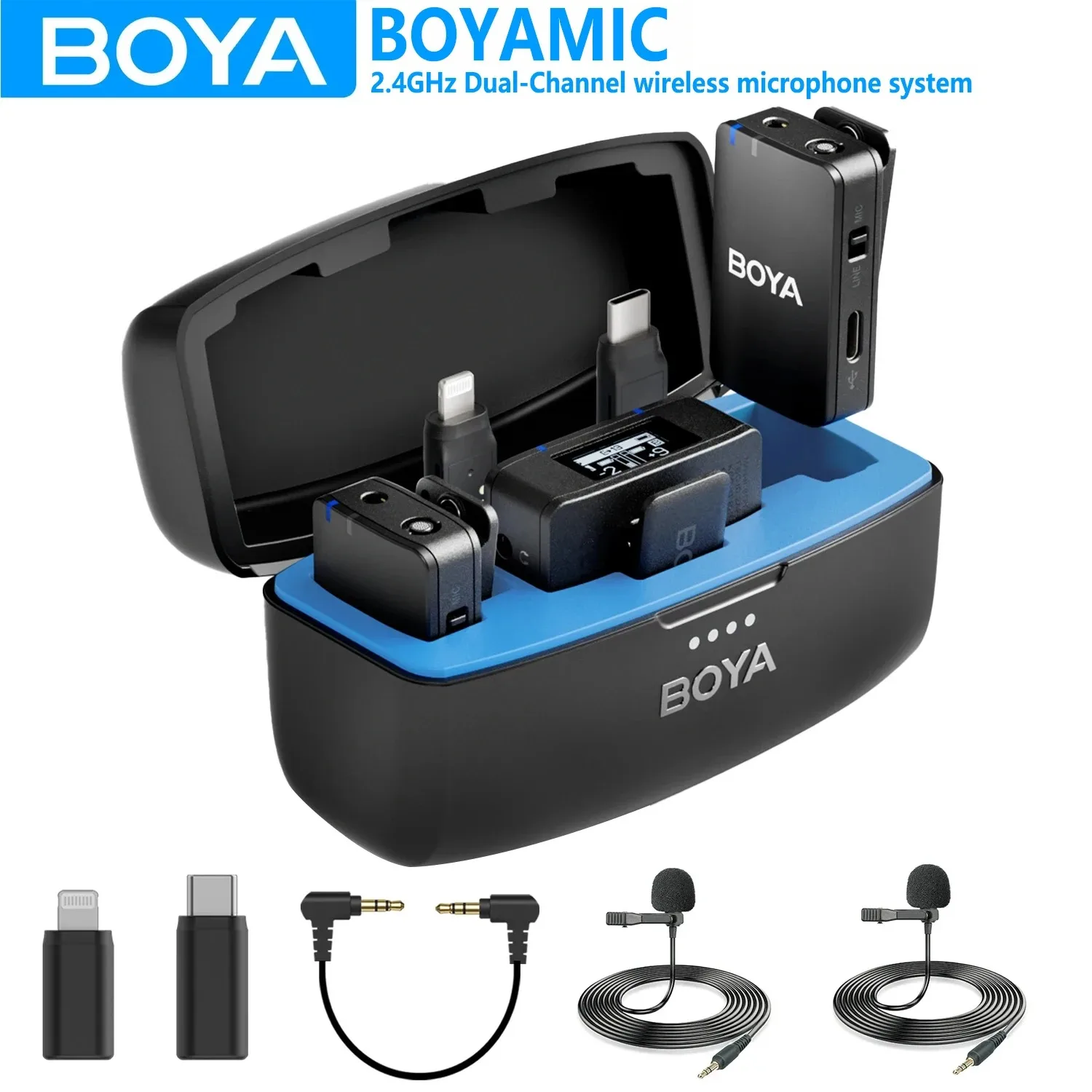 BOYA BOYAMIC 전문가용 무선 라발리에 라펠 마이크, 아이폰, 안드로이드 카메라, 유튜브 스트리밍, 레코드 인터뷰, 브이로그