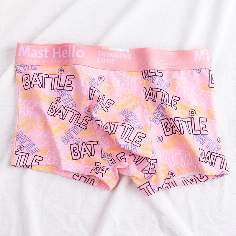 Men's underwear pink cute trendy cartoon boxer shorts