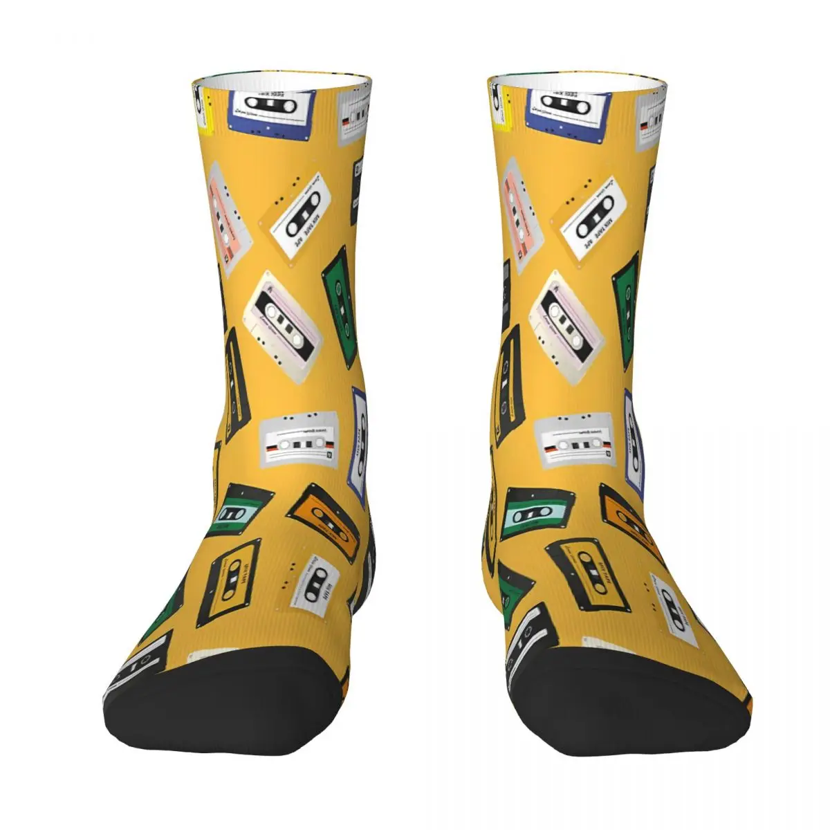 

Retro Vintage Cassette Tape Pattern Sock Socks Men Women Polyester Stockings Customizable Hip Hop