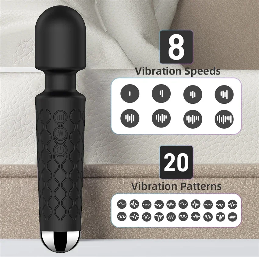 20 Speeds Powerful AV Vibrator for Women Nipple G spot Clitoris Stimulator Wand Stick Dildo Female Masturbator Adult Sex Toys