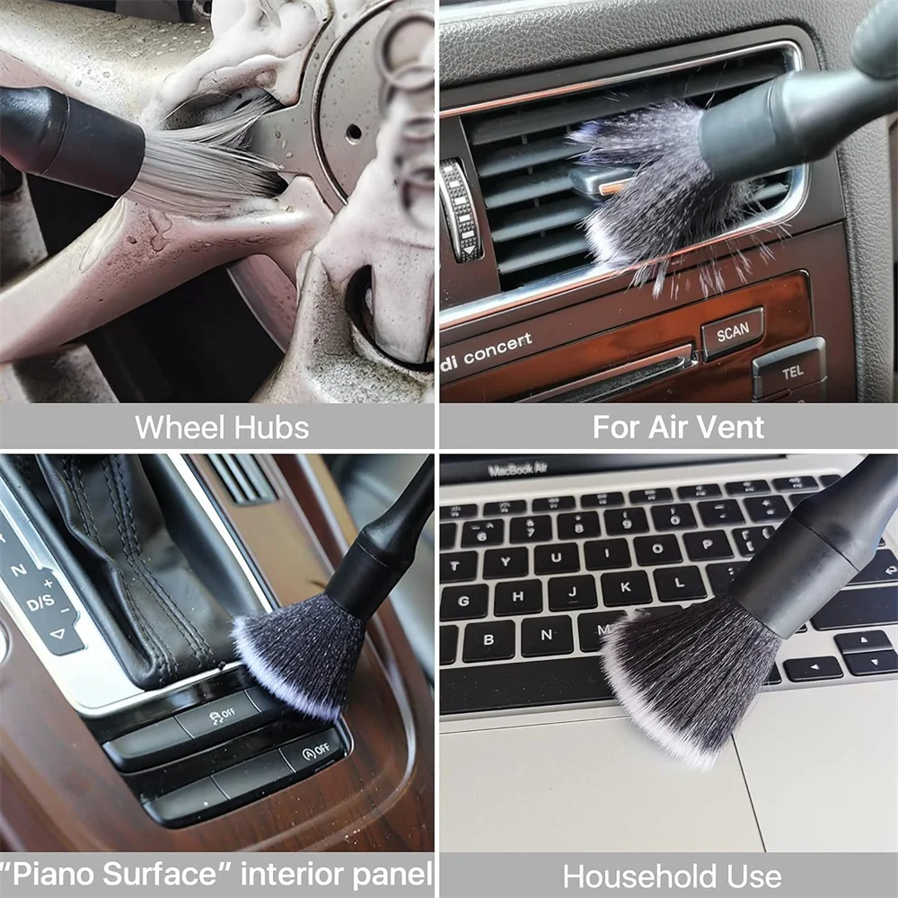 3PCS Car Detailing Brush Super Soft Auto Interior Detail Brush With  Synthetic Bristles Car Dash Duster Brush Accessories - AliExpress