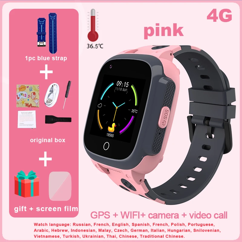 4G Smart Watch LT25 Waterproof children Smartwatch SOS GPS Tracker Phone Watch Video Call kids watch Temperature Y95H PK LT21 