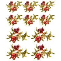 10 Pcs Cell Phone Accessories Headdress Making Accessory Hairpin Metal Brooch Charm Golden 2