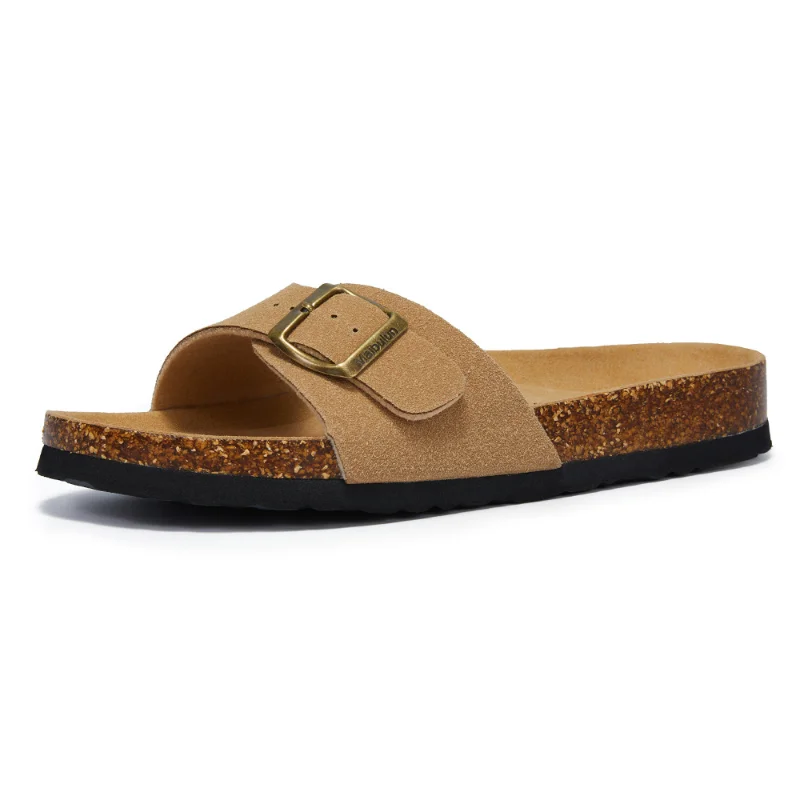 New Summer Women Cork Slipper Non-slip Casual Outside Slide Designer Shoes Big size 44 45 Women Sandals Flat with slides women