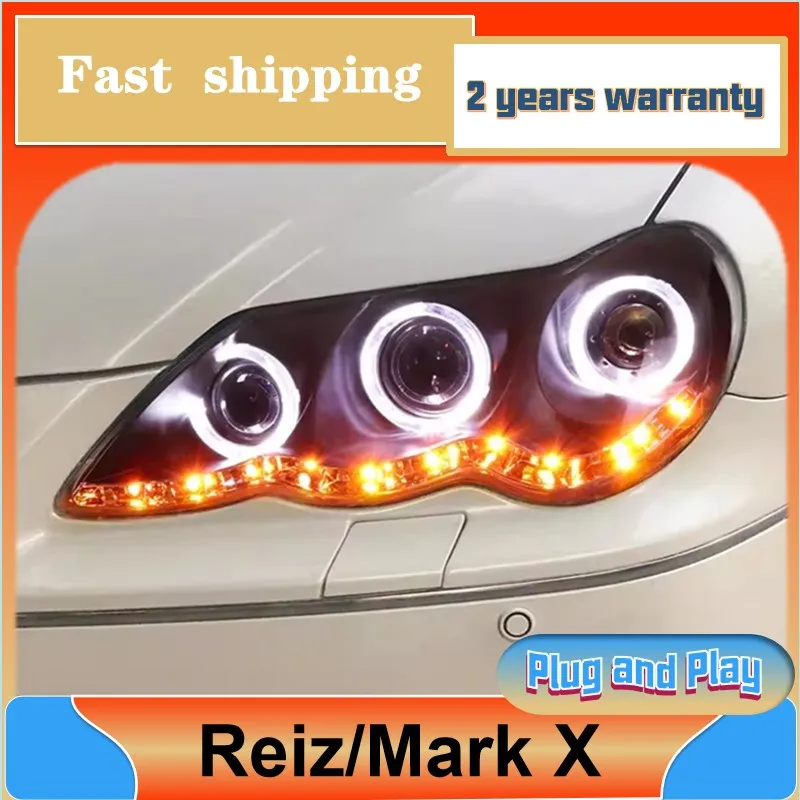 

Car Styling for Toyota Mark X Headlights 2004-2009 Reiz Headlamp DRL Turn Signal Low High Beam Projector Lens