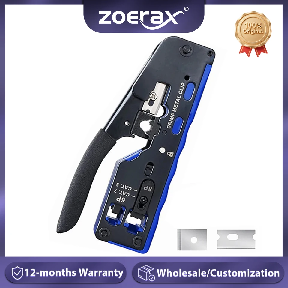Solsop Passeer RJ45 Crimp Tool Kit Ethernet Crimper CAT5 Cat5e Cat6 Krimptang Kit