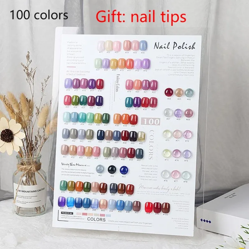 Nail Color Display Chart Acrylic Nail Gel Polish Display Stand Color Showing Shelf False Tips Card Board Manicure Tools