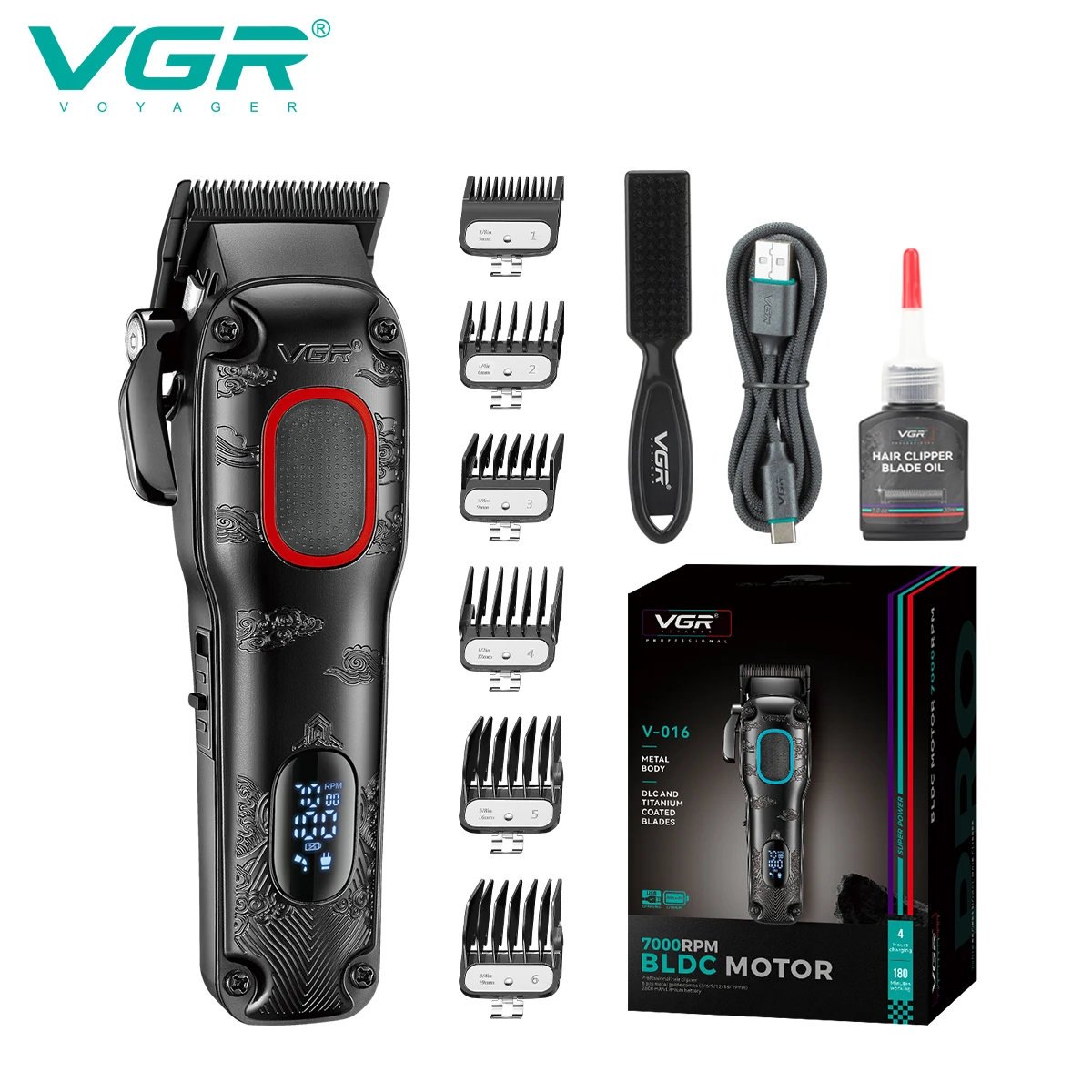 VGR مقص الشعر ذكي LED شاشة ديجيتال قوة قوية الشعر...