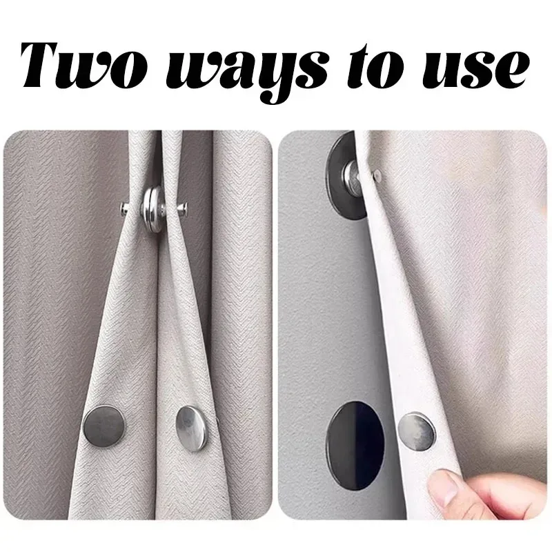 Magnetic Curtain Closure with Self-Adhesive Patch - Light-Blocking and Secure Fastening