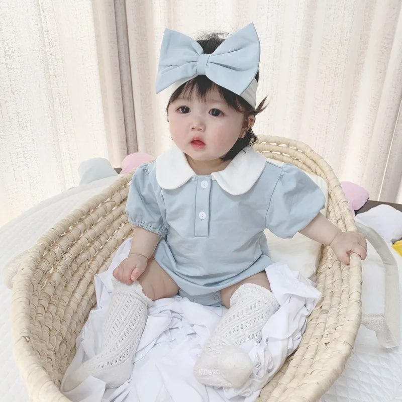 Cute Baby Jumpsuit with Hairband for Summer