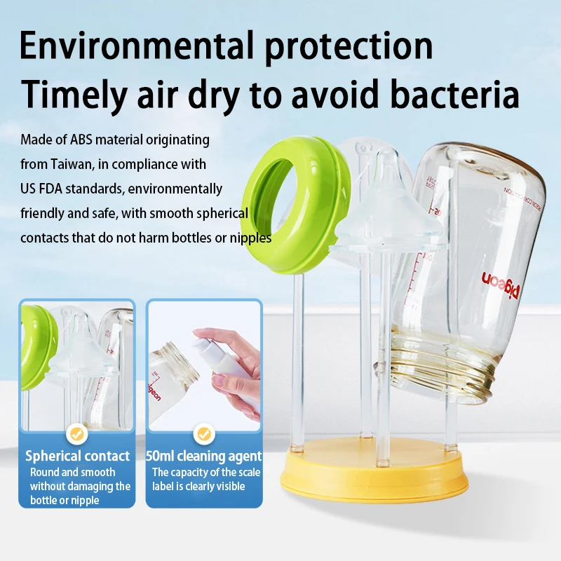 Portable Baby Bottle Brush Set Silicone Baby Bottle Brush Pacifier Brush Straw Brush Travel Portable Drain Rack