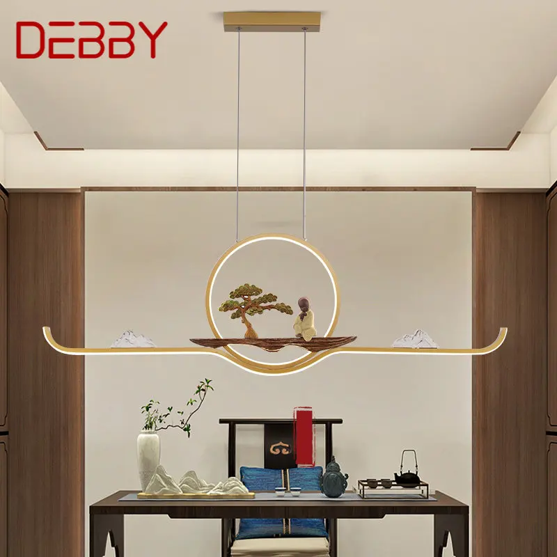 

DEBBY Modern LED 3 Colors Chandelier Ceiling Lamp Chinese Creative Zen Tea-house Hanging Light Fixture For Study Dining Room