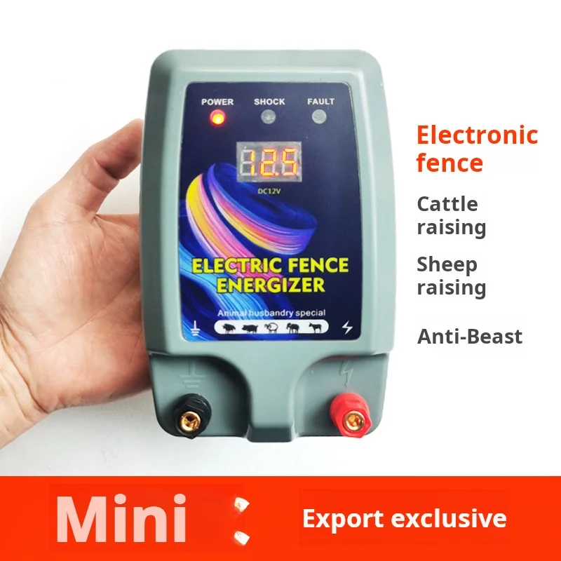 High-decibel alarm electric fence energizer animals farm equipments portable pulse controller poultry livestock fence insulators