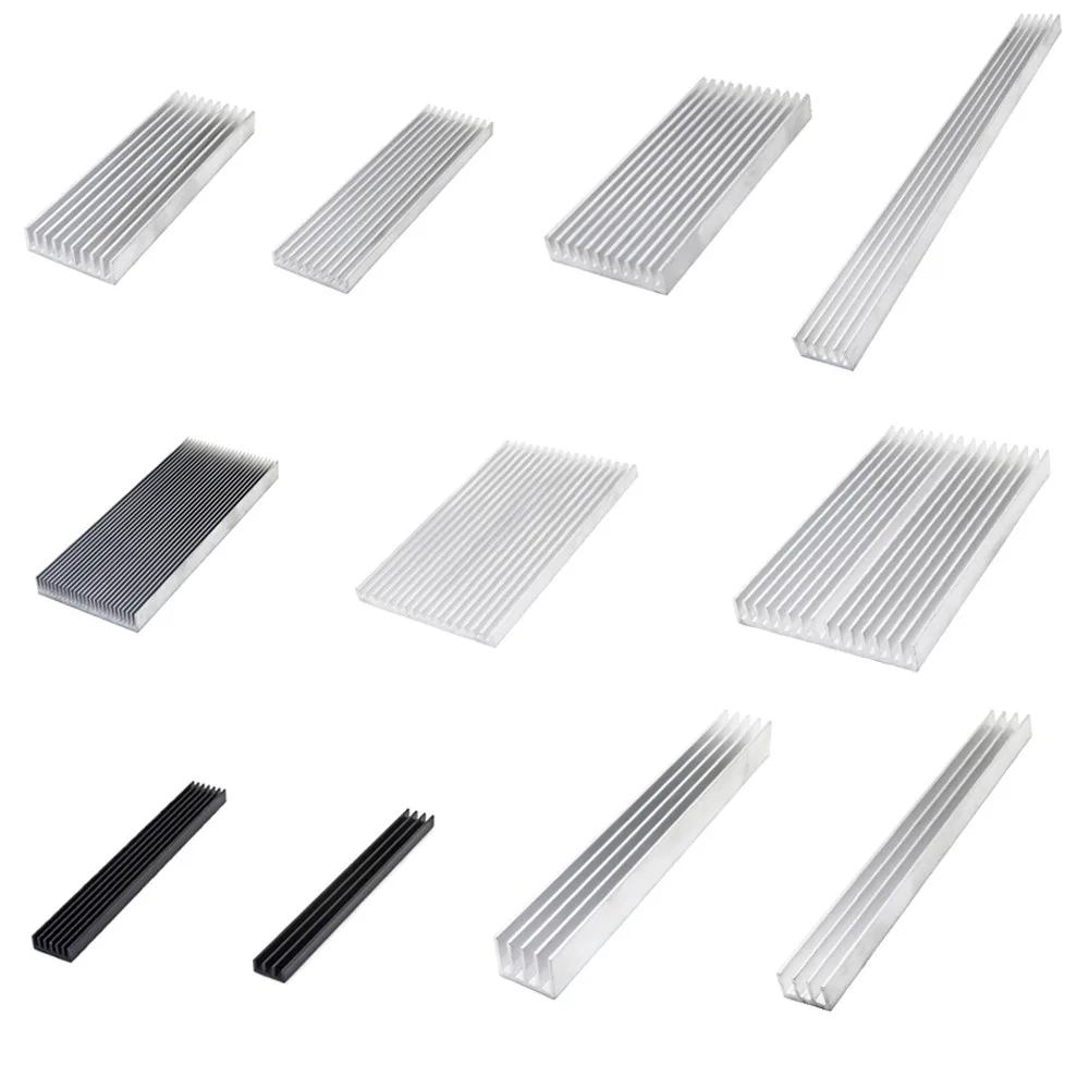 Aluminum Heatsink Radiator Aluminum Heatsink Cooling Radiator 11 Sizes for Electronic IC Chip RAM LED Cooler Heat Dissipation