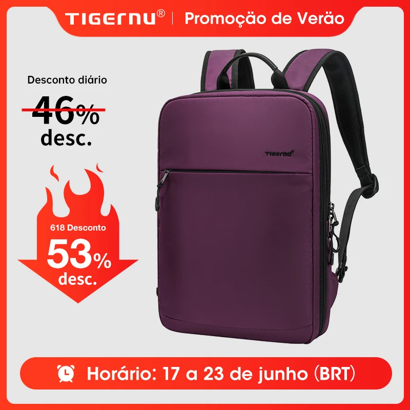 Tigernu-Mochilas multifuncionais para mulheres, sacos de laptop feminino, viagem de negócios expansível, peso leve, escola, novo