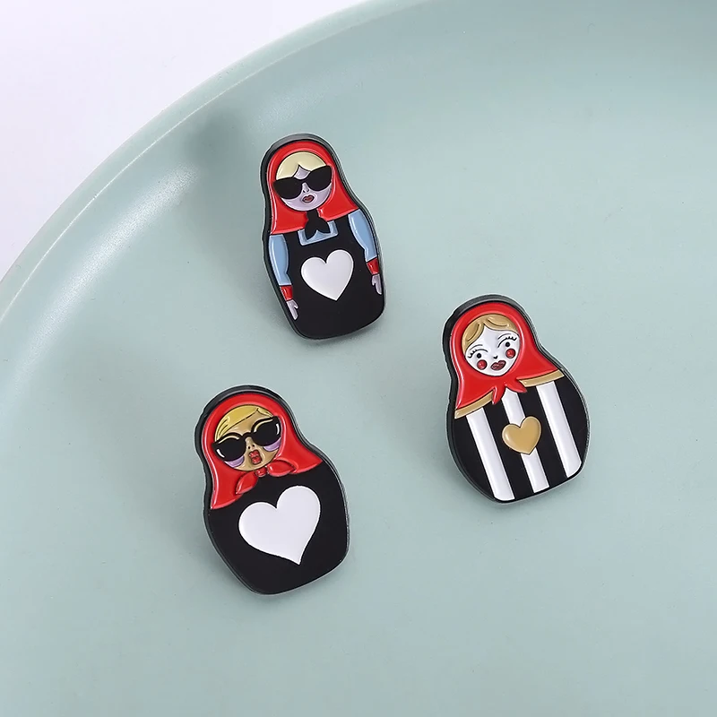 Russische Zoll und Traditionen Emaille Pin Russische Nistpuppe Kazan Moskau Metall Broschen Revers Abzeichen Schmuck Geschenk für Freund – Detail 7