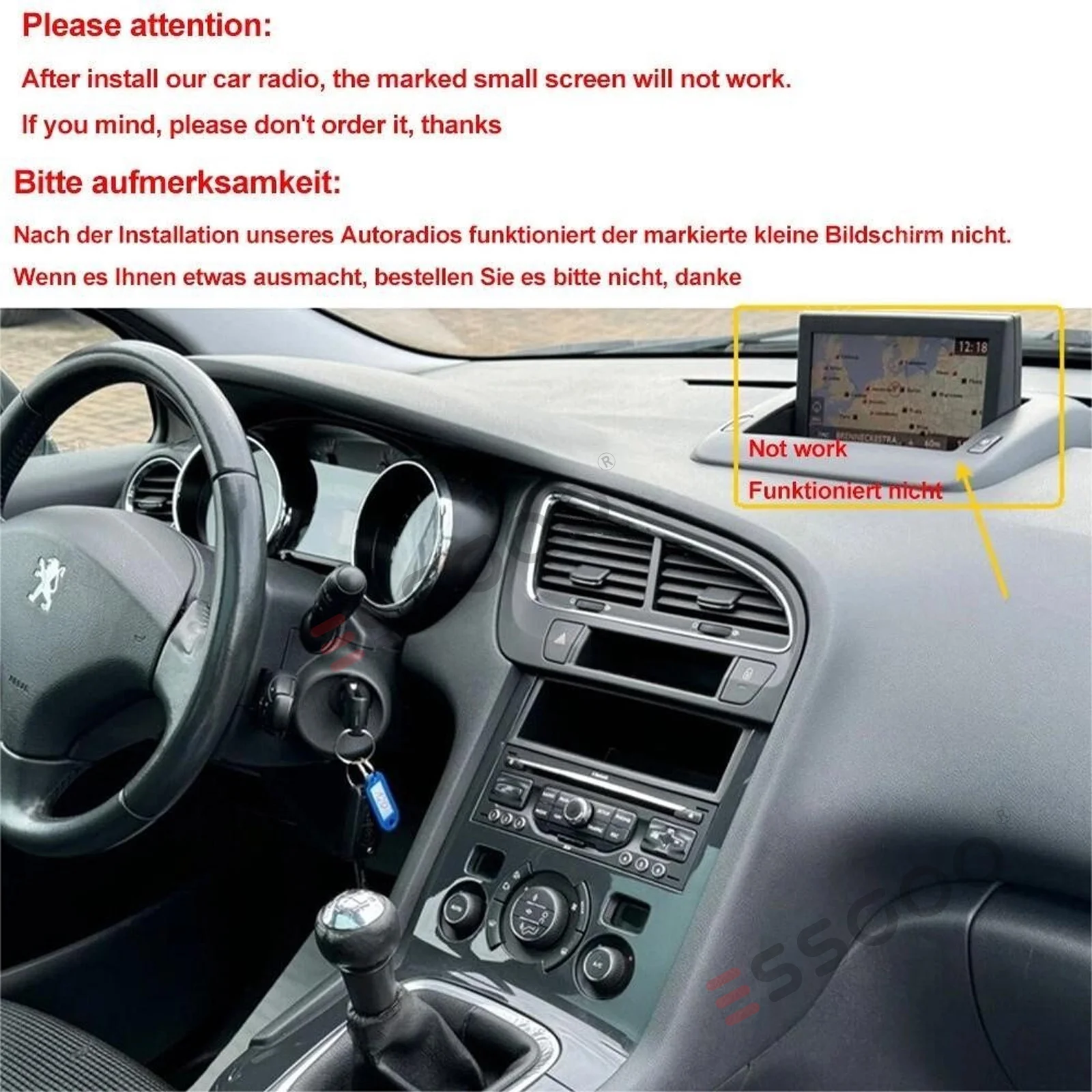 ESSGOO Radio estéreo para coche Android 15 de 9 pulgadas, 4+64G/4+128G, para Peugeot 3008 5008 2009-2016, navegación GPS, WIFI, ASP, CarPlay inalámbrico, Android Auto, Bluetooth, RDS, Mirror Link, FM, pantalla táctil IPS, reproductor multimedia de vídeo 2