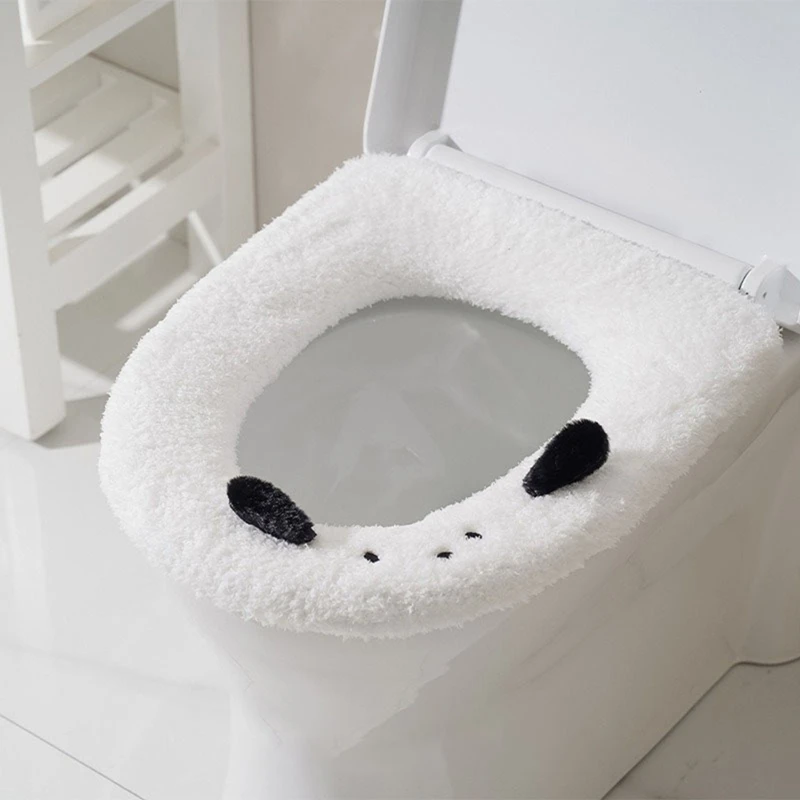 A60Z Top Plush Bathroom Mat Thickened Domestic Toilet Cushion Washable Toilet Seat Pad 4