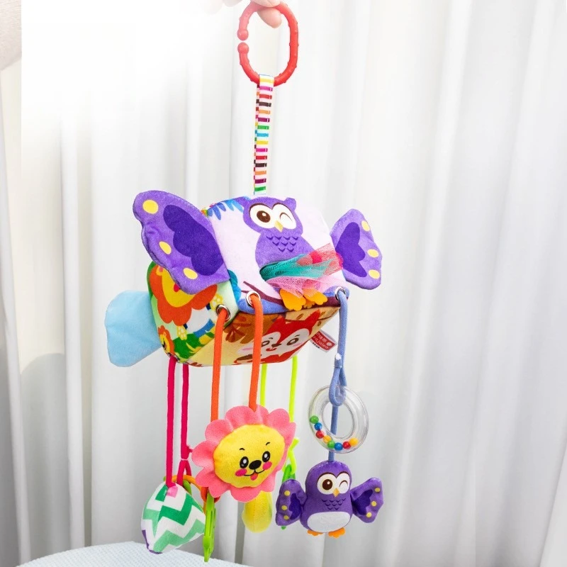 Sonajeros de animales para bebé, cochecito de cama, juguetes con campana, capacidad de agarre para recién nacido, muñecas de entrenamiento, juguete educativo de felpa infantil de 0 a 12 meses