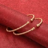 2 Pcs Golden Color Women Dubai Bride Wedding Ethiopian Bracelet Africa Bangle 1