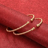 2 Pcs Golden Color Women Dubai Bride Wedding Ethiopian Bracelet Africa Bangle 1