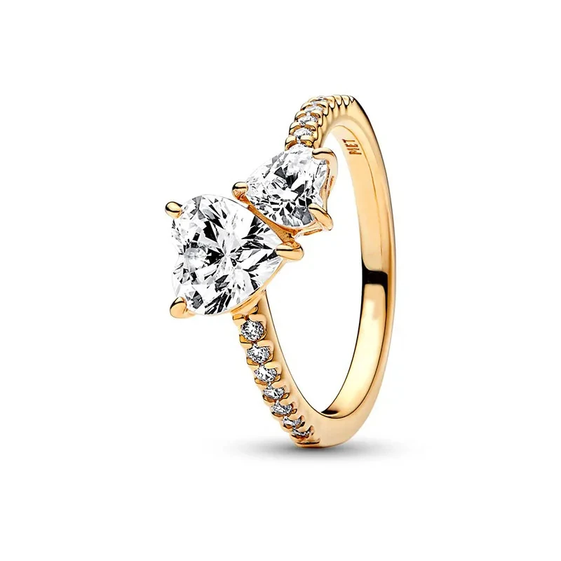 Disney Enchanting Zircon Sparkle Princess Crown Love Ring Fit Original Pandora Ring Exquisite Female Jewelry DIY Gift zircon rings stone rings fashion rings fashion ring finger rings