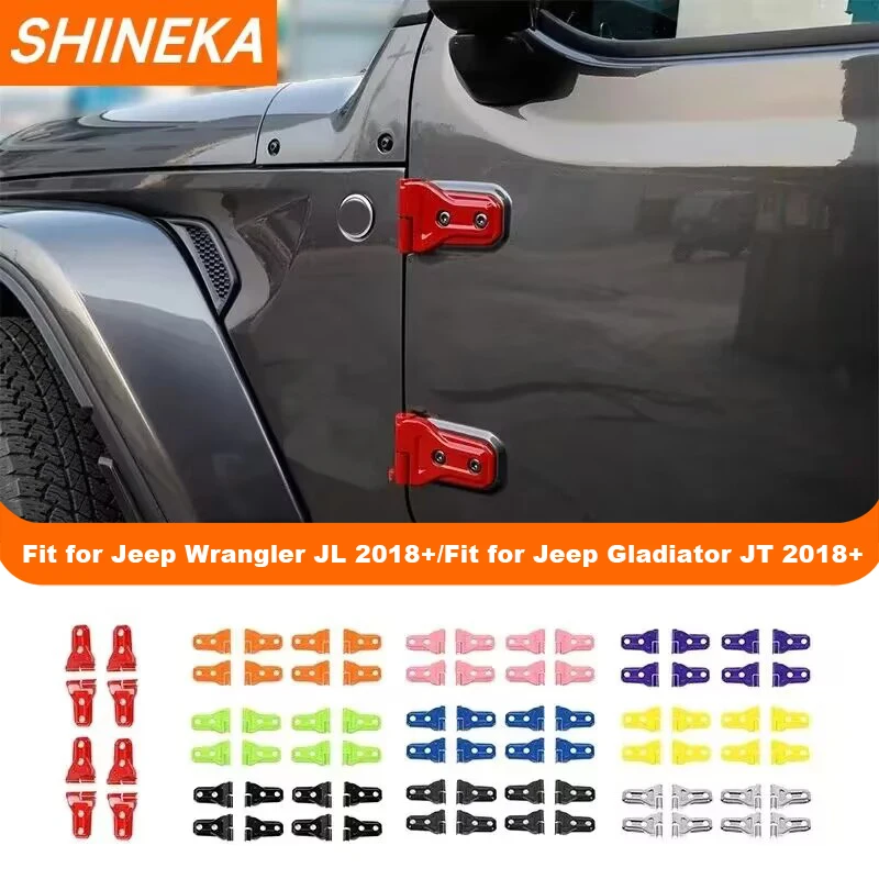 SHINEKA car door side hinge decoration cover kit for Jeep Wrangler JL Up for Jeep Gladiator JT Up exterior accessories window door cover trim