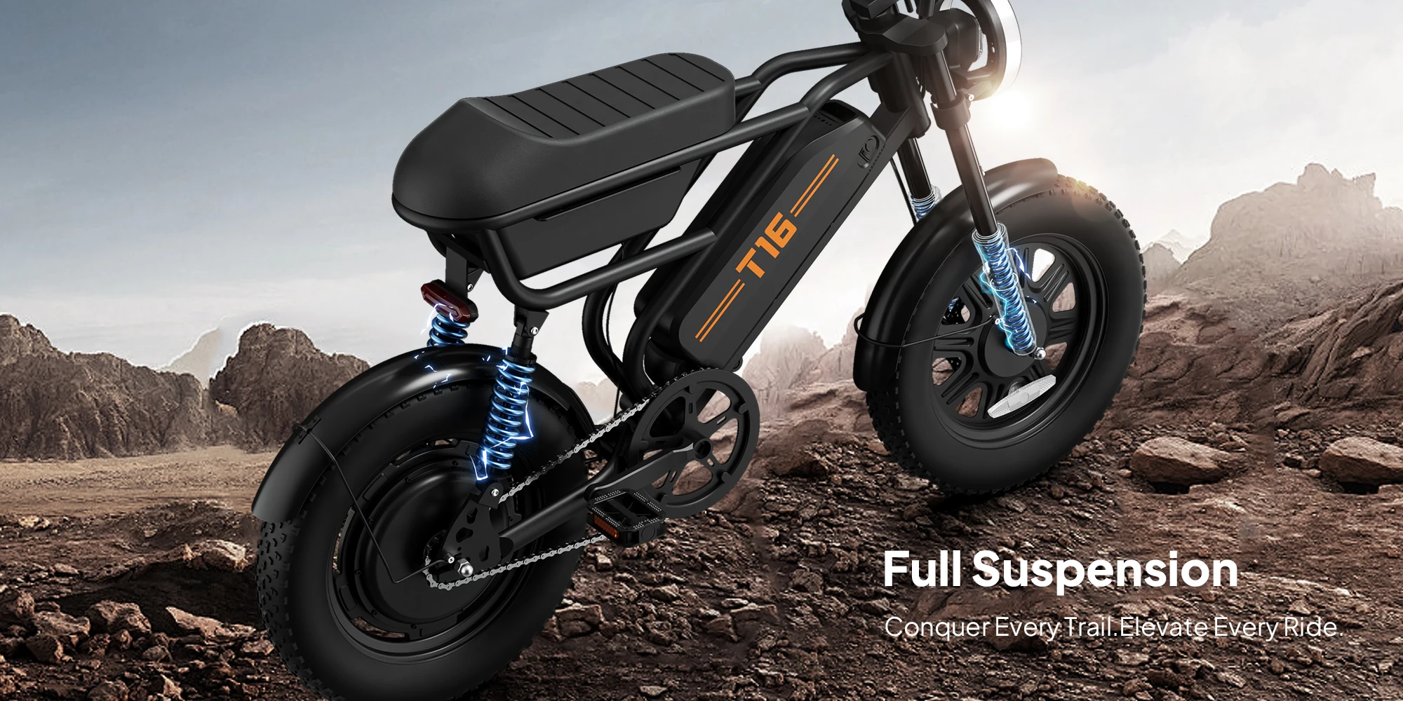 URLIFE T16 Erwachsenen-Moto 1000W Spitzenmotor 48V 13Ah Akku Mountain Offroad Elektrofahrrad 16*3.0" Reifen Reise-Elektrofahrrad – Detail 2