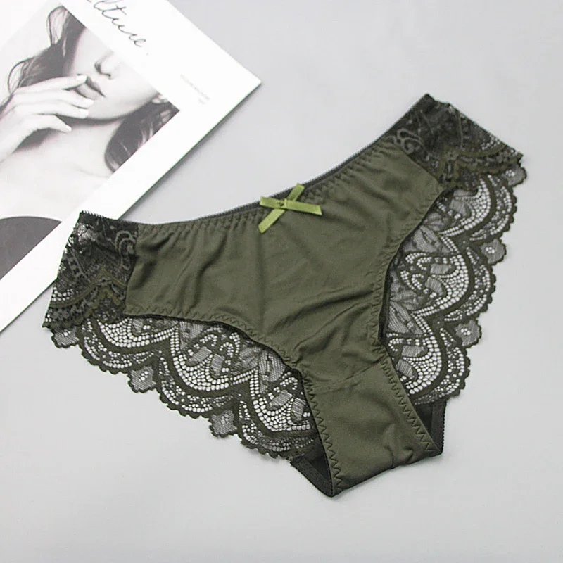 

WENLI New High Waist Elasticity Lace Sexy Modal Seamless Women Briefs Hollow Floral Underwear Female Lingerie panties women