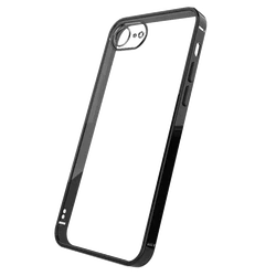 Sleek Transparent Frosted Silicone Phone Case with Electroplated Frame - Ultra - Thin & Shockproof - iPhone 17 e (Black)