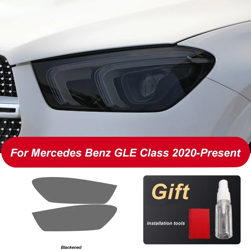 

2 pcs transparent black TPU Car headlights protective film sticker For Mercedes-Benz GLE W166 C292 W167 AMG 2015-On accessories
