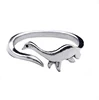 Dinosaur Rings Cute Silver Color Opening Adjustable Rings Best Love Gift Design Animal Shape Ring For Women Men Punk Style 3
