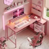 52" Gaming Desk with Integrated Power Outlet & USB Ports, L-Shaped Computer Desk with LED Strip & Headphone Hooks 6