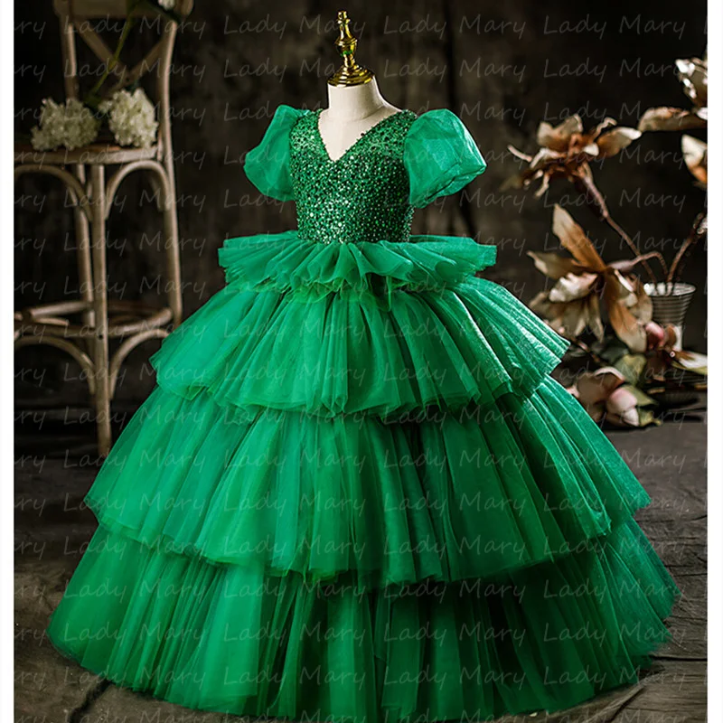 Vestido Menina FMYFWY - Tule Bordado Princesa Festa