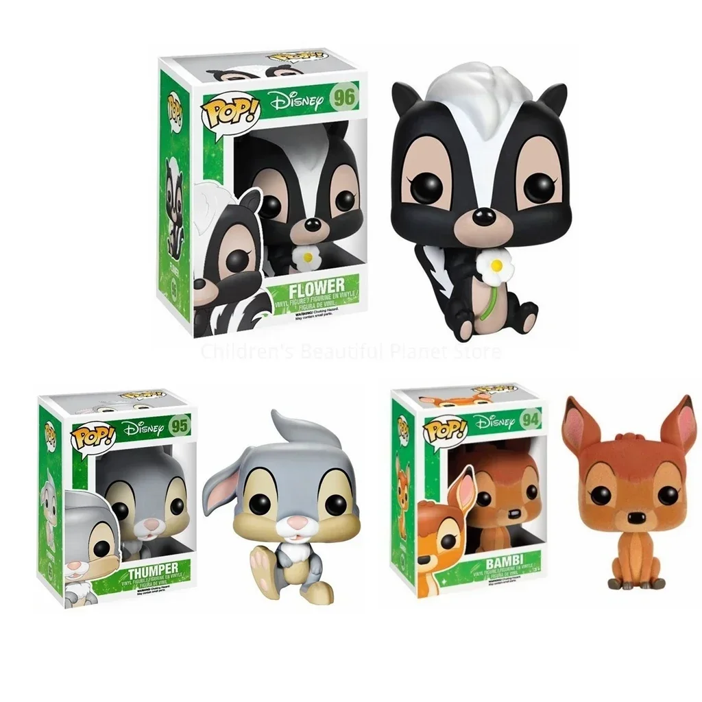 Funko Pop Walt Disney Bambi 94 # E His Friends Thumper 95 # Flower 96 # American Film Vinyl Action Figure Collection Model Toys