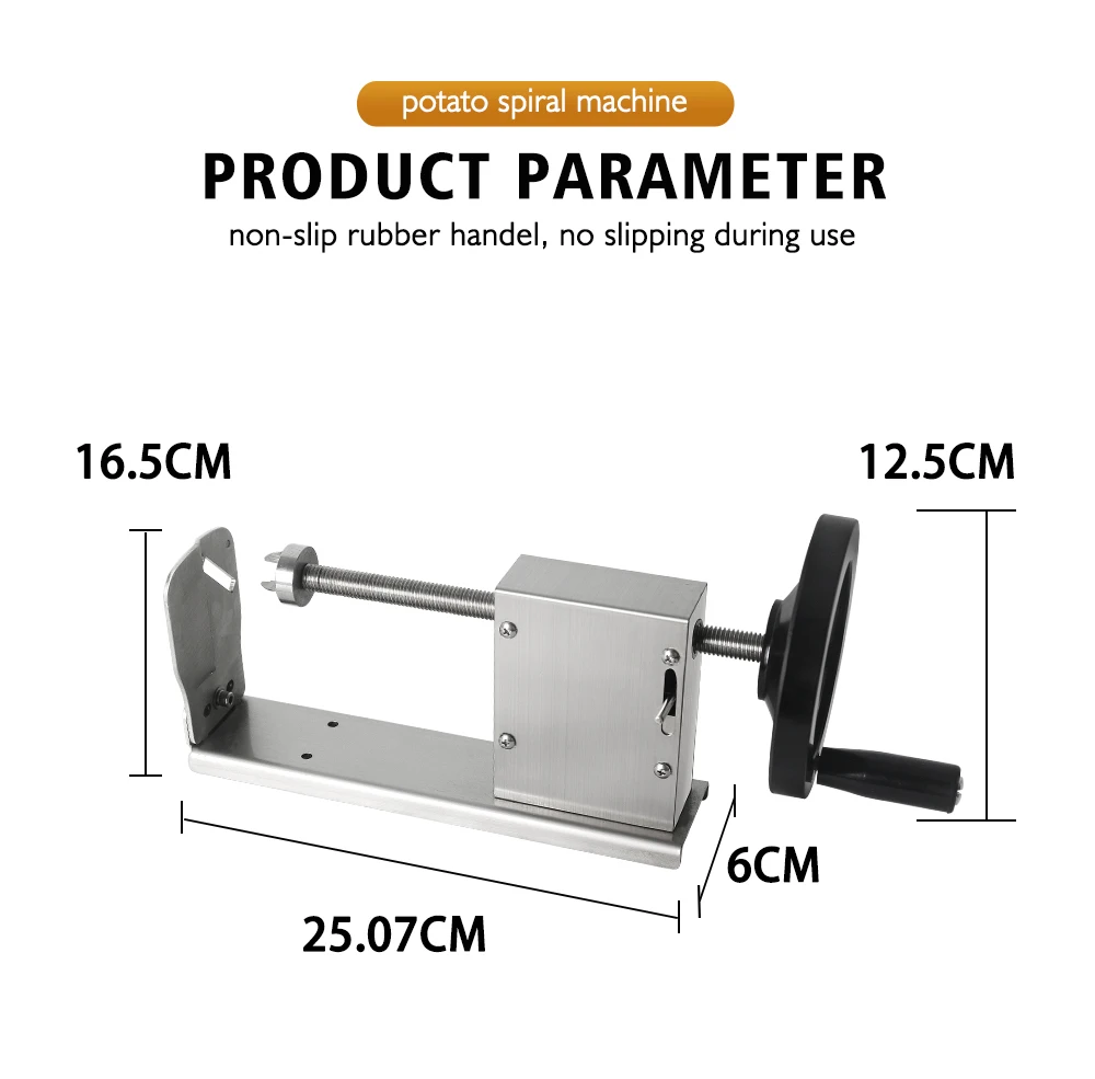 Description Picture 4 of itemITOP Twist Tornado Potato Cutter Manual Spiral Potato Slicer 3 Functions Food Processor Vegetable Curly Fries Twister Slicer