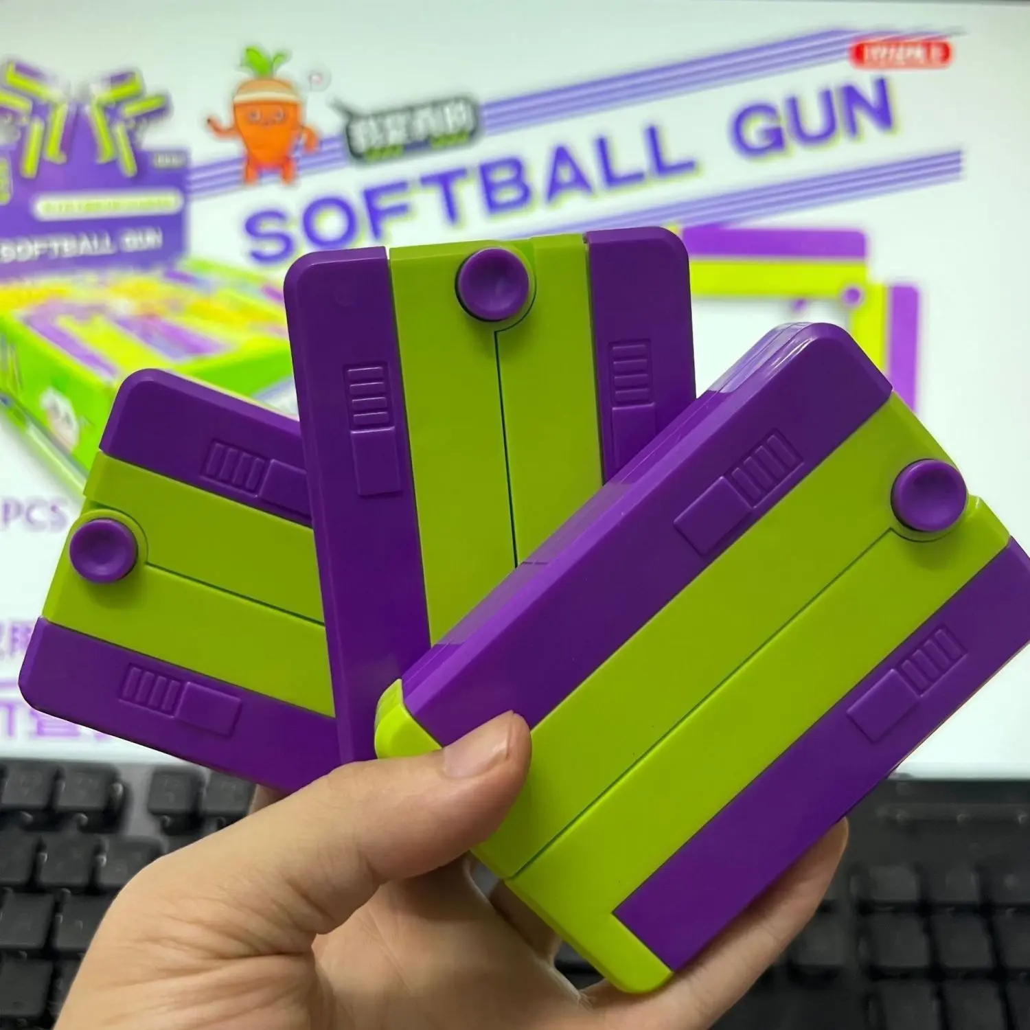 Folding Mobile Phone Toy Gun Card of Life Soft Bullet Gun Radish Gun Internet Celebrity Decompression Children Boy 4