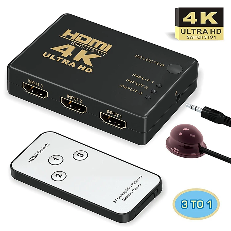 Divisor HDMI 4K HDMI Adaptador De Interruptor Conmutador HDMI 3 En 1 Para HDTV PC AM8 Caja