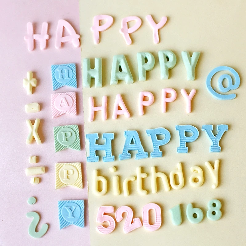 Mirosie Baking Cake Silicone Mold Uppercase and Lowercase Letters Texture Digital Fondant Chocolate Mold Cake Decorating Tools